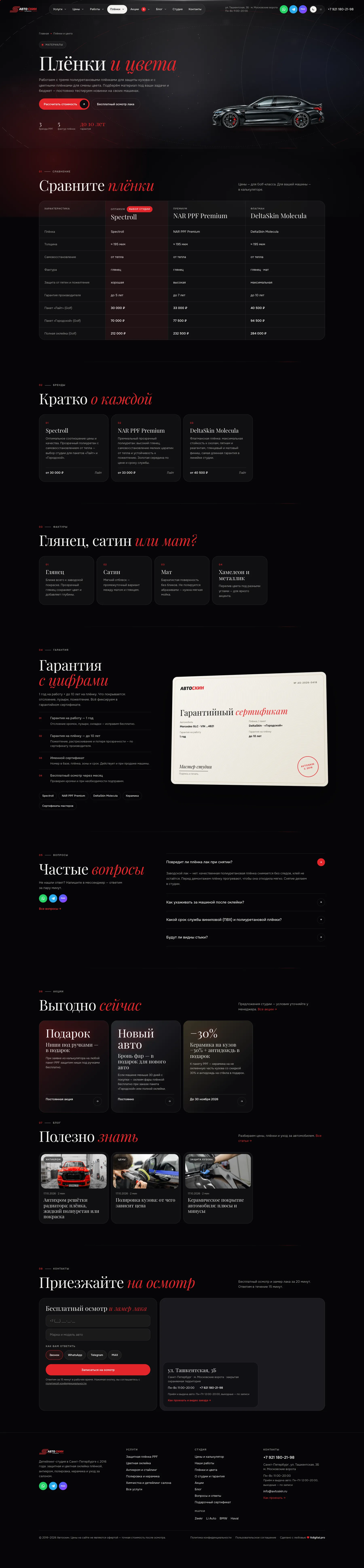 Автоскин. Itdigital.pro. Плёнки и цвета