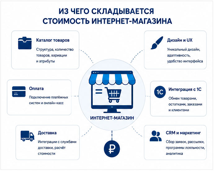 Из чего складывается стоимость интернет-магазина: каталог, дизайн, интеграции